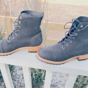 Portland Leather Black Lace Up Boots